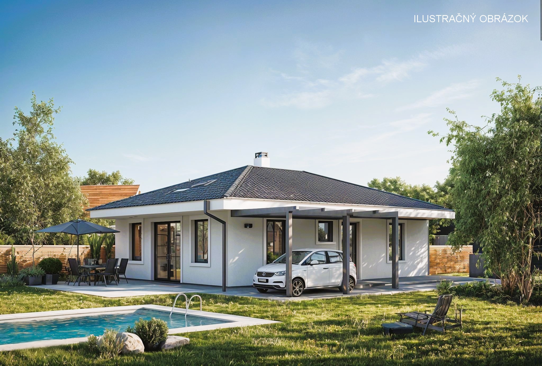 QE Aura 75 – kompaktný bungalov – rodinný dom 70.4 m² na kľúč, QE4DOMY Nitra